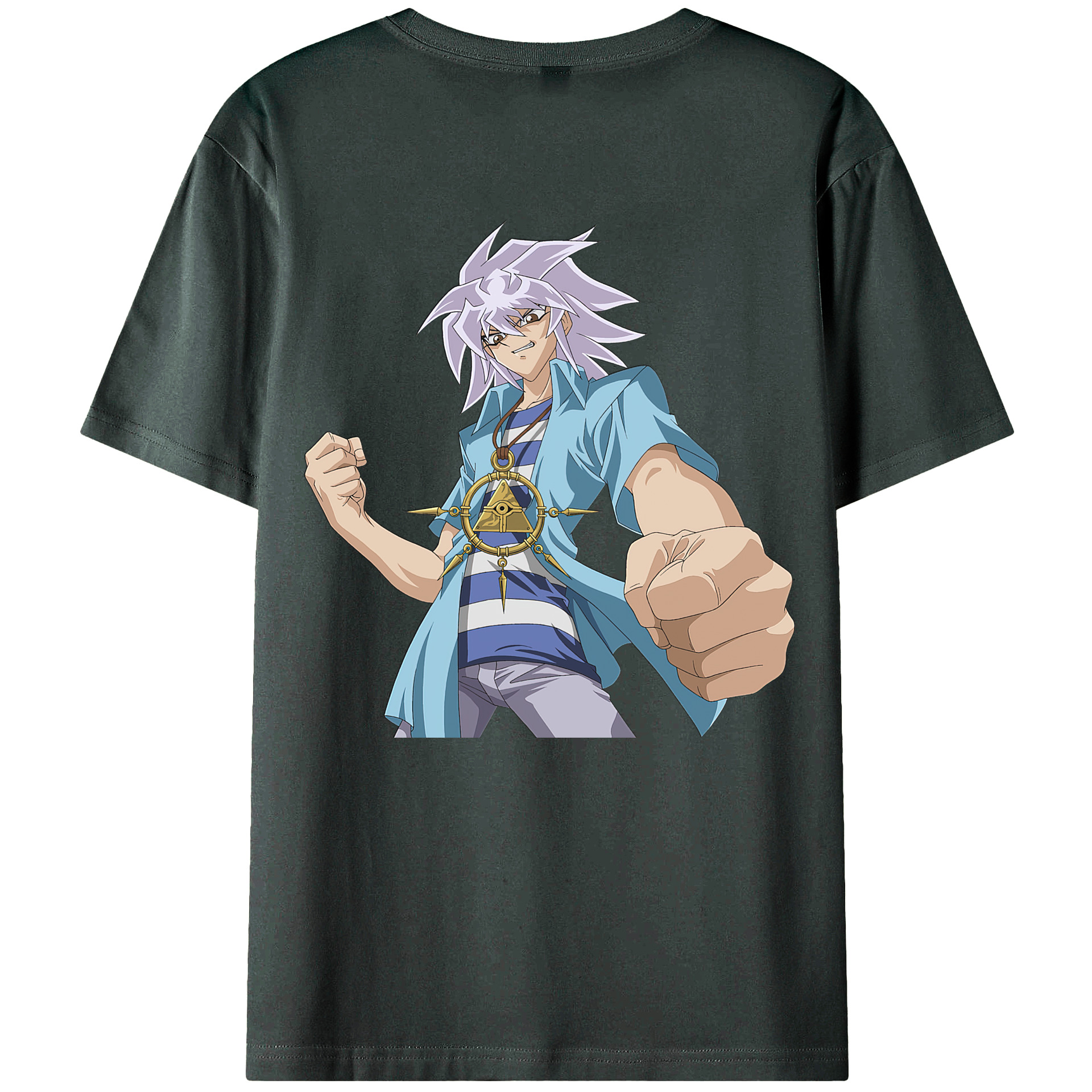 （画像用） 遊☆戯☆王 Yu-Gi-Oh! 綿100％ メンズ半袖Tシャツ（バックプリント） 通気性